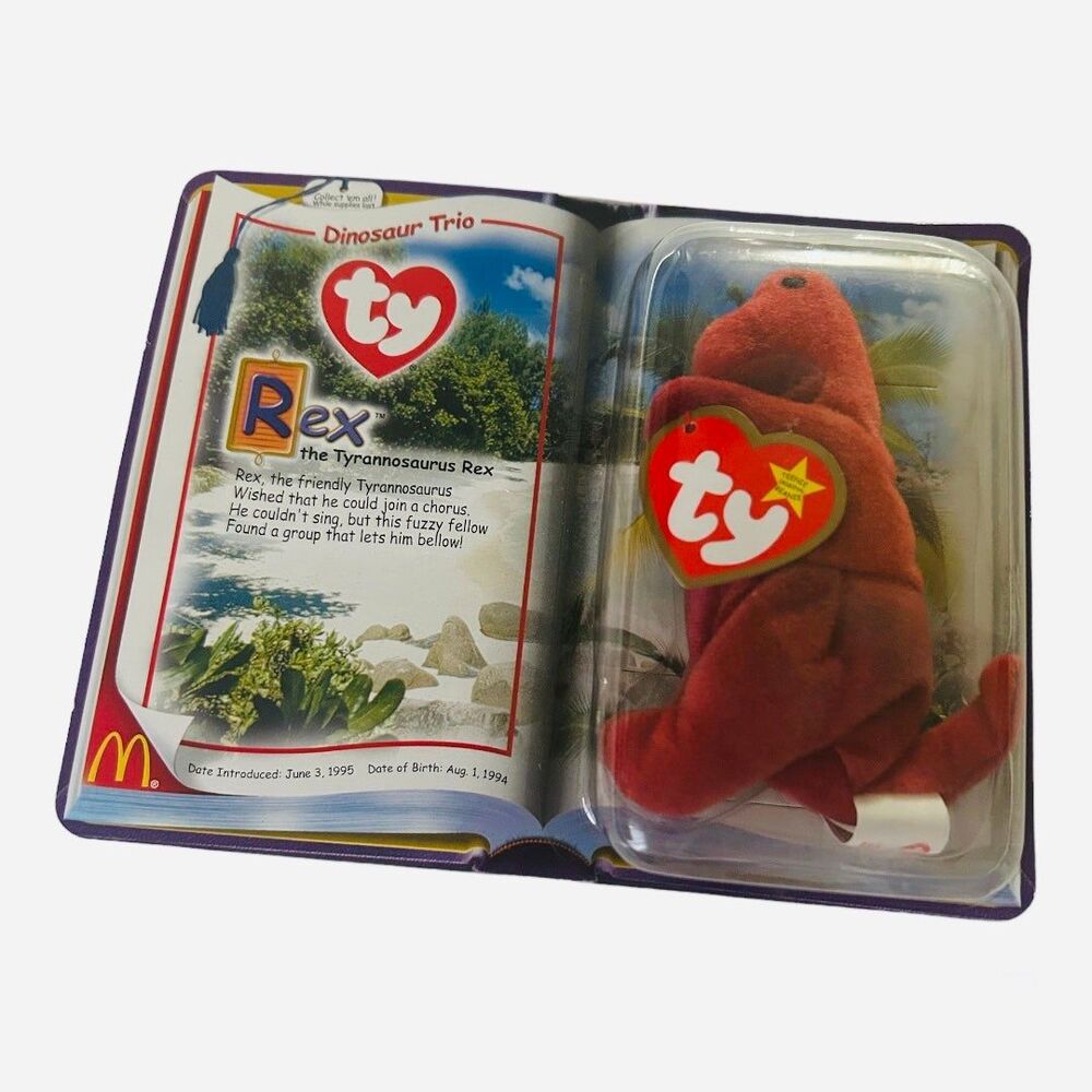 Vintage Ty McDonalds Teenie Beanie Baby Rex The Tyrannosaurus Rex
